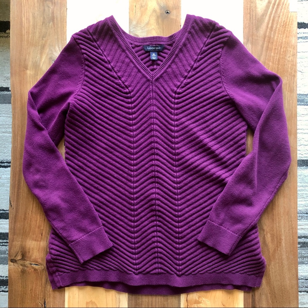 Land’s End Knit Sweater Plum Purple